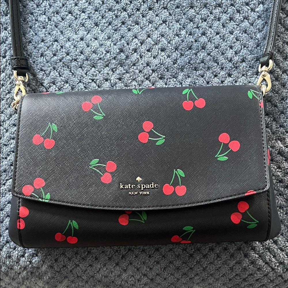 Kate Spade Cherry Pattern Black Crossbody Bag